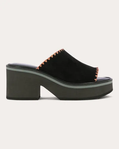 Clergerie Women's Cessy Stitch-trimmed Leather Platform Mule In Black