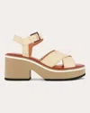 Clergerie Women's Charline Embossed-leather Platform Sandal In White