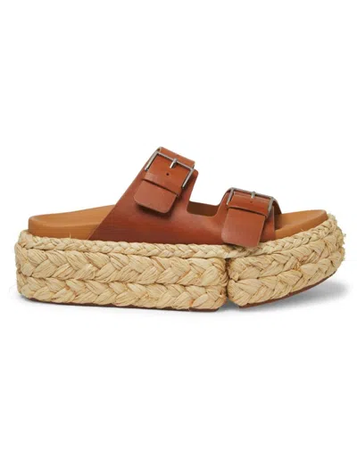 Clergerie Women's Qiana2 Leather Espadrille Sandals In Brown