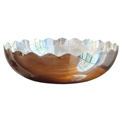 Pre-owned Cleto Munari Silver-plated Bowl By , Decorative Wave Rim, Italy, 1970s