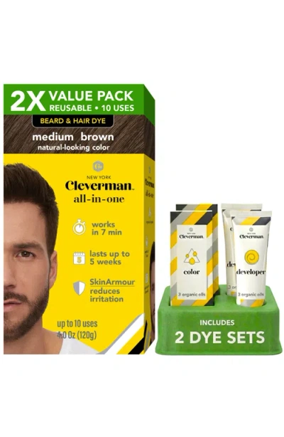 Cleverman 2x Pack Reusable Beard & Hair Dye Kit In Brown