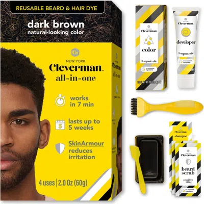 Cleverman Coarse & Coily Hair · Reusable Beard & Hair Dye Kit In Brown