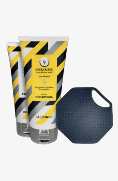 Cleverman Energizing & Sensitive Face & Beard Scrub Set And Free Silicone Face Scrubber
