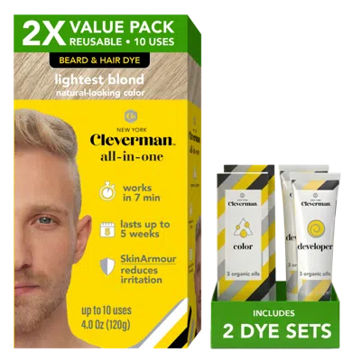 Cleverman Reusable Beard & Hair Dye Kit - Lightest Blond