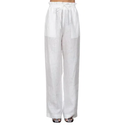 Cliche Reborn Women's Long Linen Trousers In White