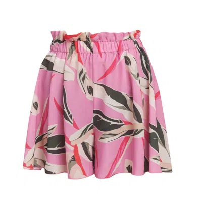 Cliche Reborn Women's Pink / Purple Dominicana Flippy Chiffon Paperbag Shorts