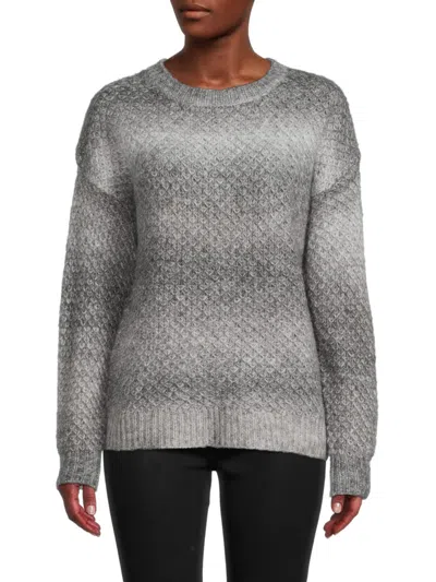 Cliché Women's Space Dye Textured Sweater In Grey Multi