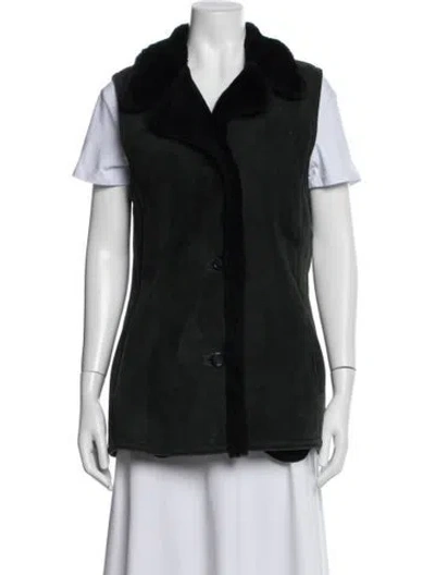 Pre-owned Clifford Michael Lambskin Vest In Green