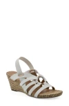 Cliffs By White Mountain Ataps Wedge Slingback Sandal In White Smooth