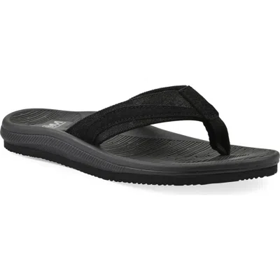 Cliffs By White Mountain Bays Flip Flop Sandal In Black Fabric