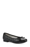 Cliffs By White Mountain Besima Womens Quilted Faux Leather Ballet Flats In Black Multi Smooth