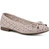 Cliffs By White Mountain Bessa Square Toe Flat In Pale Pink/burnished Smooth