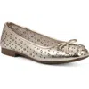 Cliffs By White Mountain Bessa Square Toe Flat In Platino/metallic/smooth