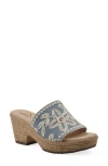 Cliffs By White Mountain Biancia Platform Slide Sandal In Denim Blue Fabric