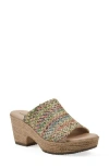 Cliffs By White Mountain Biando Platform Slide Sandal In Multi Raffia