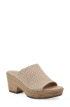 Cliffs By White Mountain Biando Platform Slide Sandal In Natural Raffia