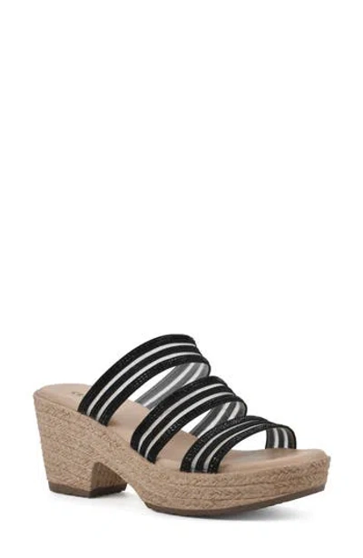 Cliffs By White Mountain Bianna Espadrille Platform Sandal In Black/mesh