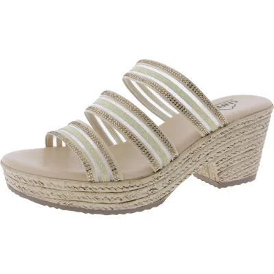 CLIFFS BY WHITE MOUNTAIN BIANNA WOMENS TEXTURED MESH BLOCK HEEL
