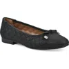 Cliffs By White Mountain Bocah Cap Toe Ballet Flat In Black Glitter Fabric