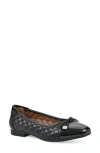 Cliffs By White Mountain Bocah Cap Toe Ballet Flat In Black Smooth
