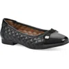 Cliffs By White Mountain Bocah Cap Toe Ballet Flat In Black Smooth