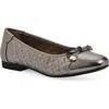 Cliffs By White Mountain Bocah Cap Toe Ballet Flat In Pewter Metallic Smooth