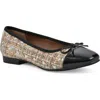 Cliffs By White Mountain Bocci Cap Toe Flat In Beige Boucle Fabric Multi