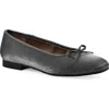 Cliffs By White Mountain Bocci Cap Toe Flat In Gunmetal Shimmer Fabric