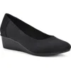 Cliffs By White Mountain Boldness Womens Solid Man Made Wedge Heels In Black/nylon