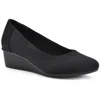 Cliffs By White Mountain Boldness Womens Solid Man Made Wedge Heels In Black/nylon