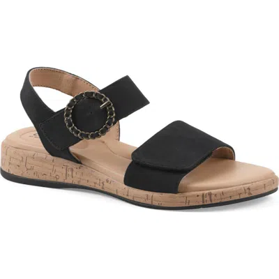 Cliffs By White Mountain Bonique Corck Wedge Sandal In Black