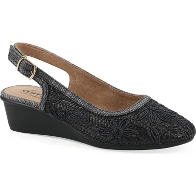Cliffs By White Mountain Borris Slingback Wedge In Black