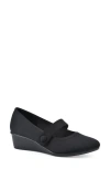 Cliffs By White Mountain Brightly Mary Jane Wedge Pump In Black/ Nylon