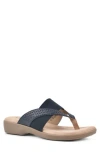 Cliffs By White Mountain Bumble Embossed Faux Leather Sandal In Navy/woven/smooth