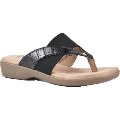 Cliffs By White Mountain Bumble Womens Cushioned Footbed Slip-on Thong Sandals In Black
