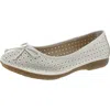 Cliffs By White Mountain C31479w Womens Bow Manmade Flat Shoes In Cream Smooth