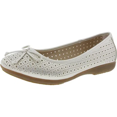 Cliffs By White Mountain C31479w Womens Bow Manmade Flat Shoes In Cream Smooth
