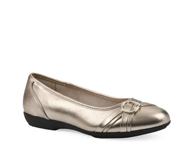 Cliffs By White Mountain Calming Ballet Flat In Metallic