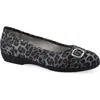 Cliffs By White Mountain Calming Buckle Strap Flat In Animal Print