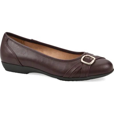 Cliffs By White Mountain Calming Buckle Strap Flat In Brown