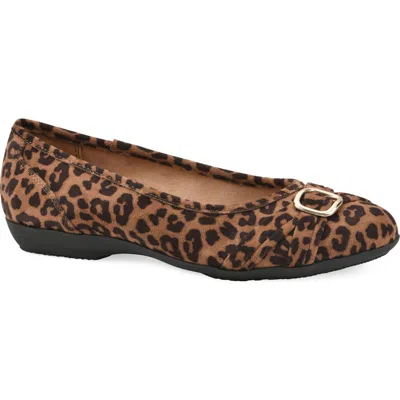 Cliffs By White Mountain Calming Buckle Strap Flat In Animal Print