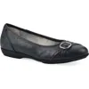 Cliffs By White Mountain Calming Buckle Strap Flat In New Navy Burnished Smooth