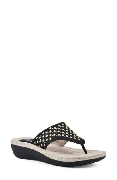 Cliffs By White Mountain Camila Slide Sandal In Black Nubuck