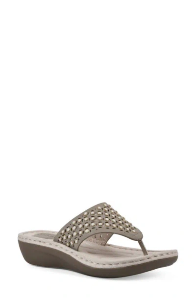Cliffs By White Mountain Camila Slide Sandal In Taupe/ Nubuck
