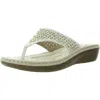 Cliffs By White Mountain Camila Womens Studded Faux Leather Wedge Sandals In Multi