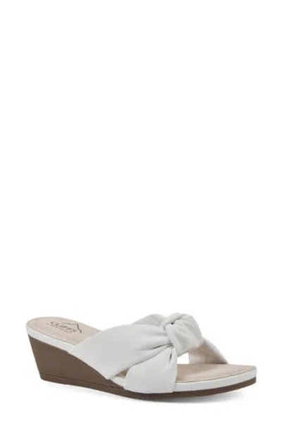 Cliffs By White Mountain Candie Wedge Sandal In White Smooth