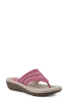 Cliffs By White Mountain Candyce Wedge Sandal In Fuchsia/ Nubuck