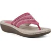 Cliffs By White Mountain Women's Comate Thong Sandal In Fuchsia/nubuck