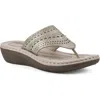 Cliffs By White Mountain Women's Comate Thong Sandal In Gold/metallic