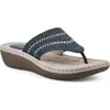 Cliffs By White Mountain Candyce Wedge Sandal In Navy/nubuck
